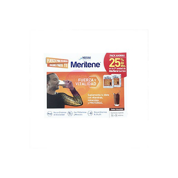 MERITENE 2 x 30G 15 SOBRES CHOCOLATE