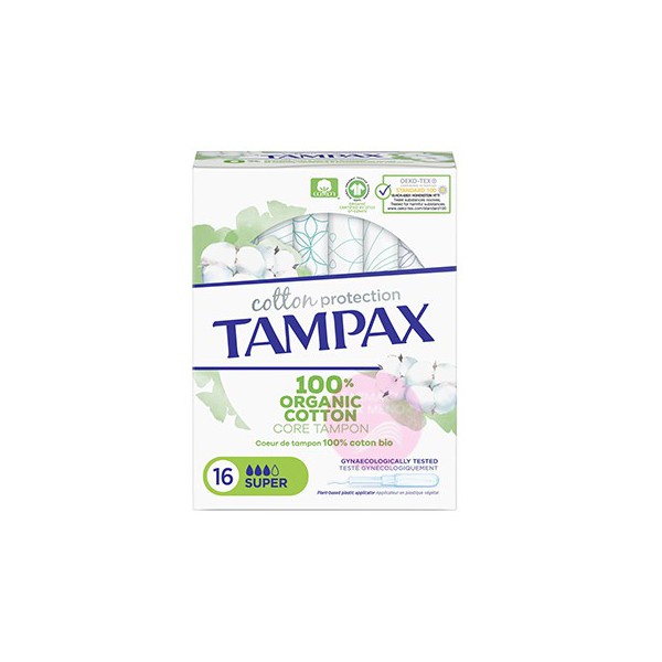 TAMPAX 100 ORGANIC COTTON SUPER 16...