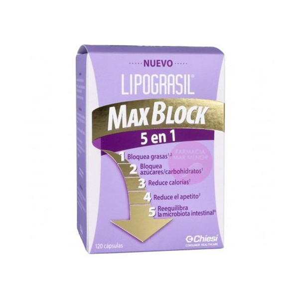 LIPOGRASIL MAX BLOCK 5 EN 1 120 CÁPSULAS