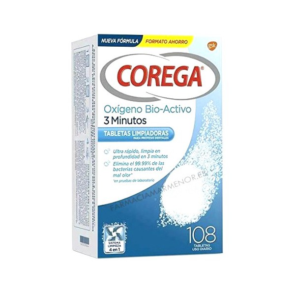 COREGA OXÍGENO BIOACTIVO 108 TABLETAS